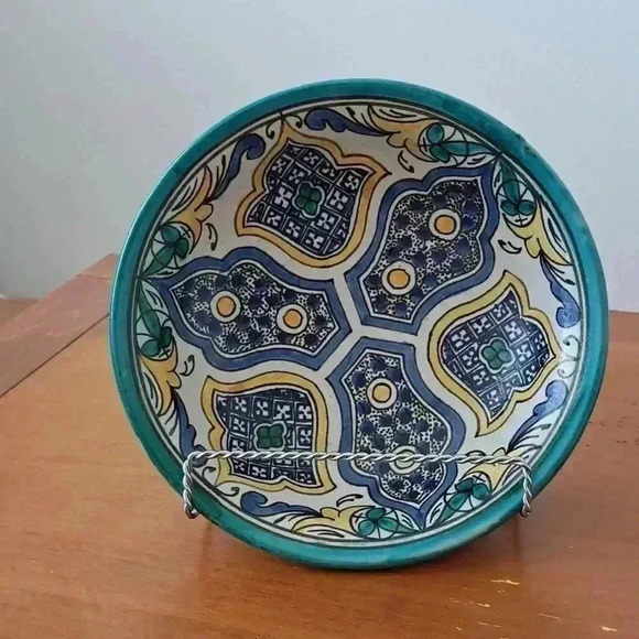  BOWL MOORISH HAND MADE ART DECORATIVE COLLECTIBLE VINTAGE - Picture 4 of 7